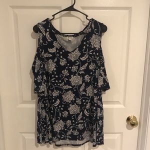 Westport Woman’s Cold Shoulder Floral Blouse Size 3X NWOT